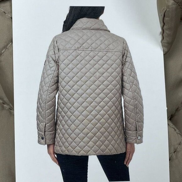 Anne Klein Womens Quilted Tan Lightweight Jacket With Button Closures d0450 - Picture 5 of 13